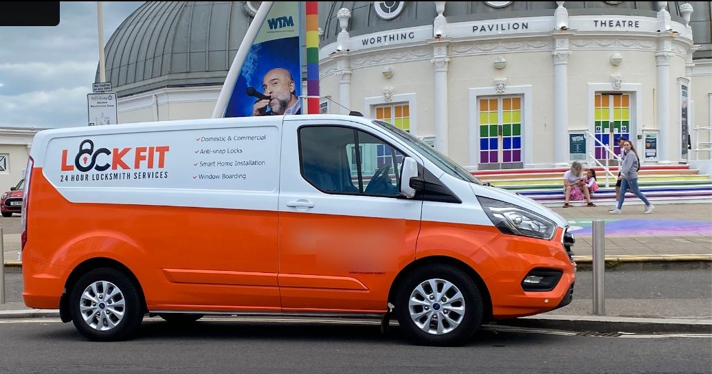 LockFit van outside Worthing Pavilion Theatre